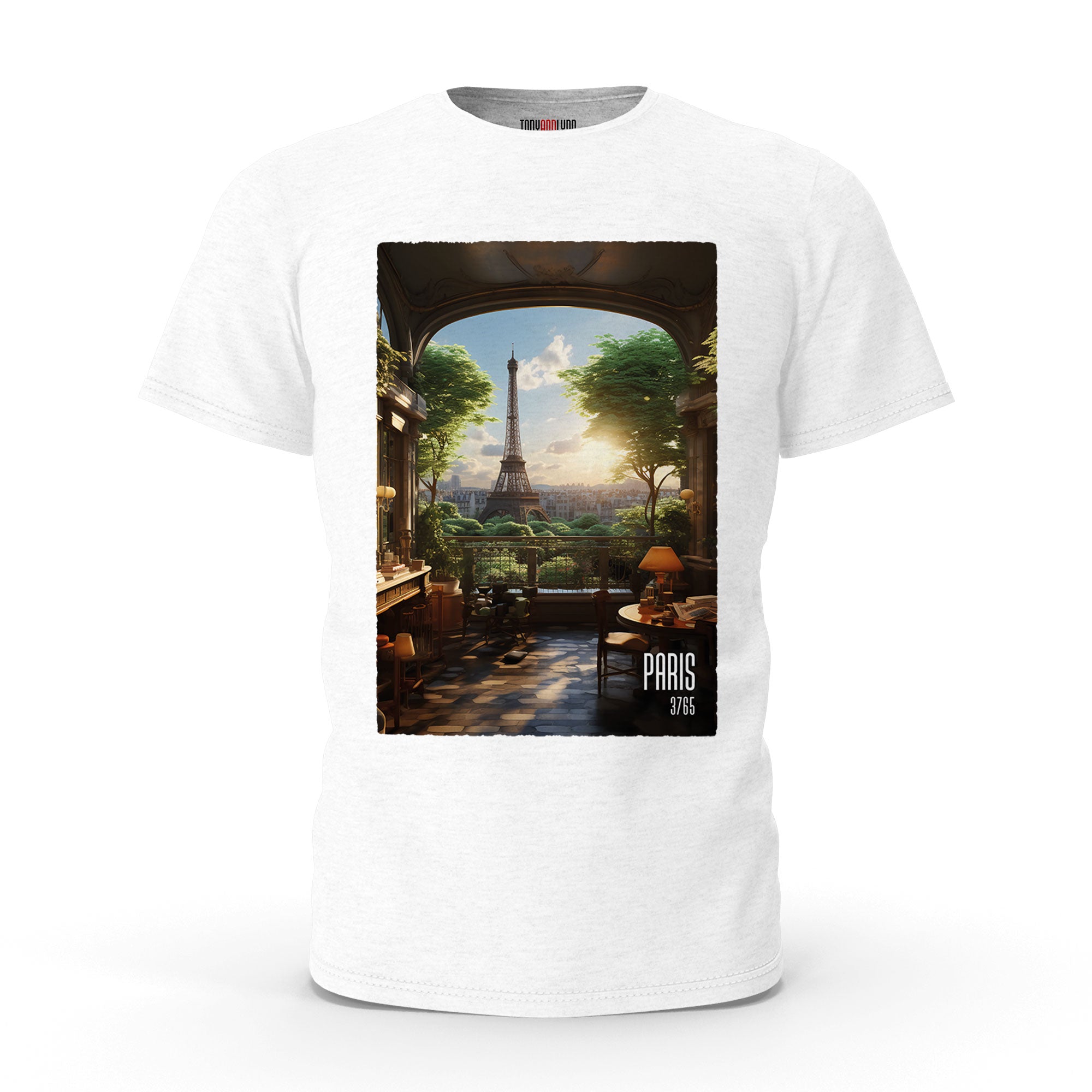 T-Shirt Paris "Atelierblick - Sonnenuntergang (3765)"